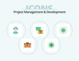 Project Management And Development Flat Icon Pack 5 Icon Design. resource. manager. banking. management. cloud vector