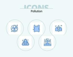Pollution Blue Icon Pack 5 Icon Design. waste. lungs. nuclear. pollution. gas vector