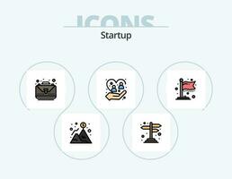 Startup Line Filled Icon Pack 5 Icon Design. milestone. finish. hourglass. cross road. navigation vector