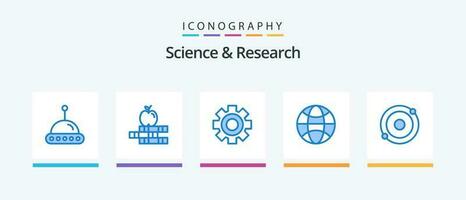 Science Blue 5 Icon Pack Including . structure. setting. molecule. science. Creative Icons Design vector