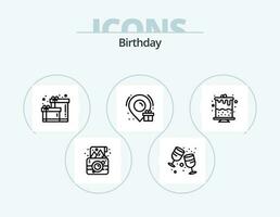 cumpleaños línea icono paquete 5 5 icono diseño. . regalo. fiesta vector