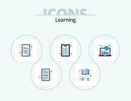 Learning Flat Icon Pack 5 Icon Design. online. internet. doc. international. education vector
