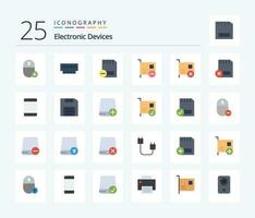 Devices 25 Flat Color icon pack including devices. card. hardware. remove. devices vector