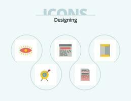 Designing Flat Icon Pack 5 Icon Design. box. open. watch. rack. text vector