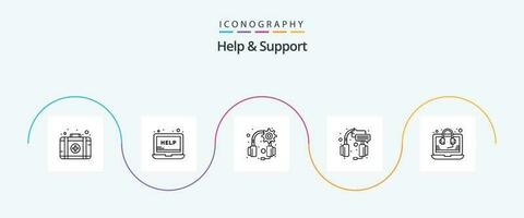 Help And Support Line 5 Icon Pack Including seo. consulting. headphones. headset. support vector