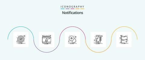 Notifications Line 5 Icon Pack Including notification. country. notification. notification. hourglass vector