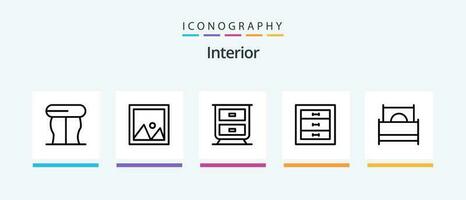 interior línea 5 5 icono paquete incluso entrada. ventana. ventana. interior. vaso. creativo íconos diseño vector