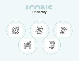 University Line Icon Pack 5 Icon Design. time. online. highlighter. homework. assignment vector