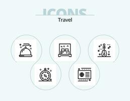 Travel Line Icon Pack 5 Icon Design. footwear. flip. food. travel. bus vector