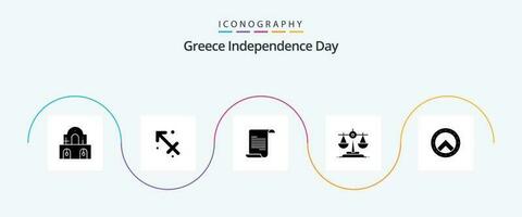 Greece Independence Day Glyph 5 Icon Pack Including . seurity. file. shield. ireland vector