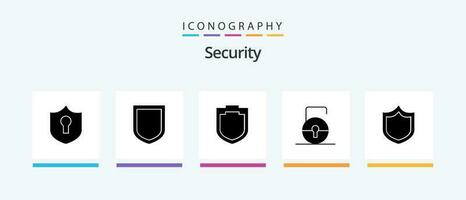 Security Glyph 5 Icon Pack Including . protect. shield. Creative Icons Design vector
