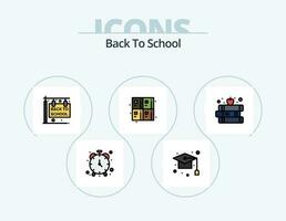 Back To School Line Filled Icon Pack 5 Icon Design. formula. calculate. remover. back to school. education vector