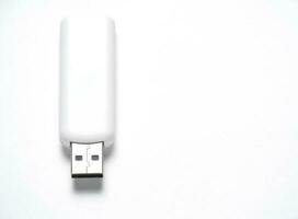 usb flash drive in white case white background. photo