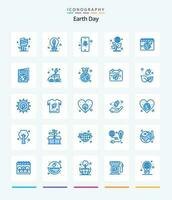 Creative Earth Day 25 Blue icon pack  Such As globe. green. leaf. day. safe vector