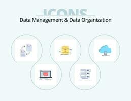 Data Management And Data Organization Flat Icon Pack 5 Icon Design. architecture. database. database. copying. file vector