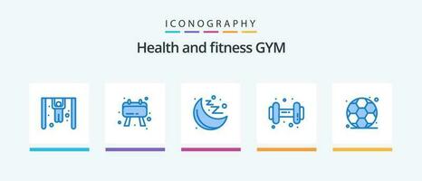 Gym Blue 5 Icon Pack Including . football. health. gym. dumbell. Creative Icons Design vector