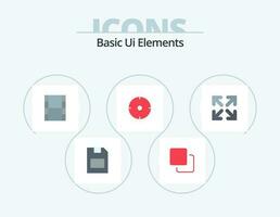 Basic Ui Elements Flat Icon Pack 5 Icon Design. move. arrow. video. aim. target vector