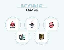 Easter Line Filled Icon Pack 5 Icon Design. . baby. boiled. easter. food vector