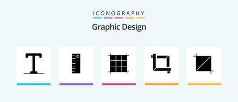 Design Glyph 5 Icon Pack Including . design. . Creative Icons Design vector