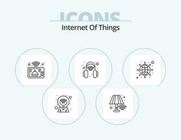 Internet Of Things Line Icon Pack 5 Icon Design. phone. map. hands. store. online vector