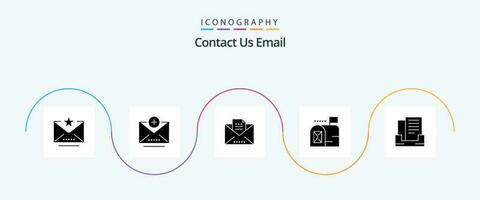 Email Glyph 5 Icon Pack Including . outbox. draft. email. mail vector