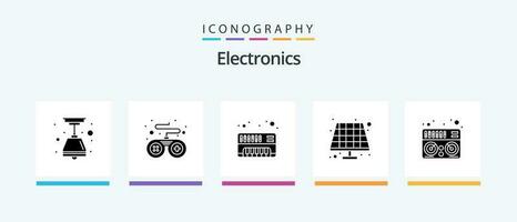 electrónica glifo 5 5 icono paquete incluso . sintetizador. música. midi creativo íconos diseño vector