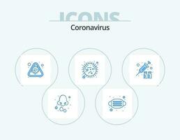 Coronavirus Blue Icon Pack 5 Icon Design. epidemic. bacteria. safety. corona. epidemic vector
