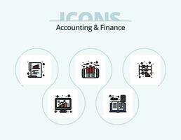 Accounting And Finance Line Filled Icon Pack 5 Icon Design. finance. investment. loan. finance. money in hand vector