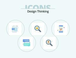 Design Thinking Flat Icon Pack 5 Icon Design. smart phone. design. corel. zoom. search vector