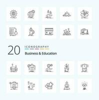 20 Business And Education Line icon Pack like pot dollar services services idea vector