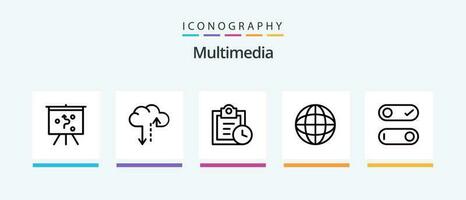 Multimedia Line 5 Icon Pack Including . globe. sync. backup. Creative Icons Design vector