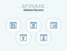 Website Element Blue Icon Pack 5 Icon Design. website. browser. interface. interface. file vector