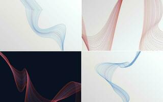 Collection of geometric minimal lines pattern set vector