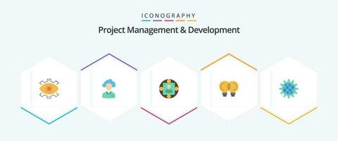 Project Management And Development 25 Flat icon pack including modern. business. cloud. manager . people vector