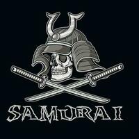 japanese, samurai helmet and skull, ,grunge vintage design t shirts vector