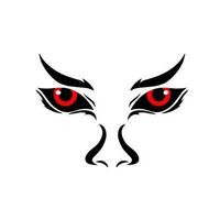 illustration vector graphic of draw tribal art devil face with red eyes abstract design