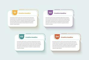 Long text presentation simple steps infographic template design with long shadow vector