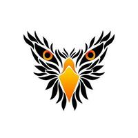 illustration vector graphic of tribal art sketch of eagle face with feathers