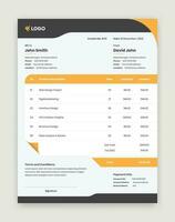 Simple designed bill receipt or invoice template for digital agencies and business vector