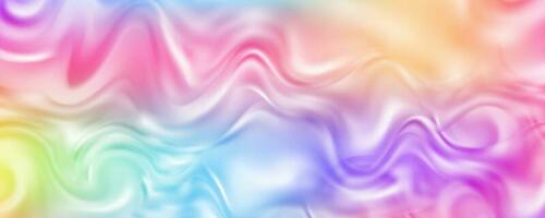 Rainbow background with waves of fluid. Abstract pastel gradient wallpaper with bright vibrant colors. Vector unicorn holographic backdrop.