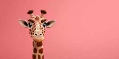 Little giraffe clay cartoon animation, AI Generated photo