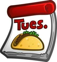 A calendar vector icon for a Taco Tuesday restaurant special