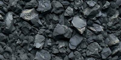 Coal black texture dark background, geology theme, AI generated photo