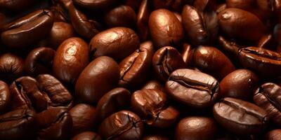 Coffee beans textured beackground blurred background, AI Generateand photo