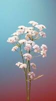 Babys Breath flowers Gypsophila paniculata blurred background. AI Generated photo