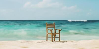 White sand beach and sea blurred background, AI Generateand photo