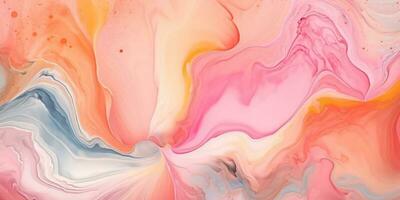 Peach fluid watercolor abstract background. AI Generated photo