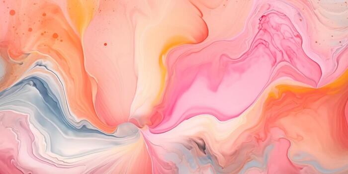 Peach fluid watercolor abstract background. photo