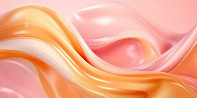 Peach fluid watercolor abstract background. AI Generated photo