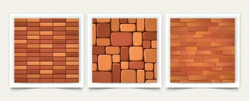 Vector illustration of seamless texture of a cartoon bricks wall art card or background design